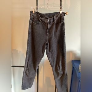 American Eagle Faded Black Straight Leg Mom Jeans 10